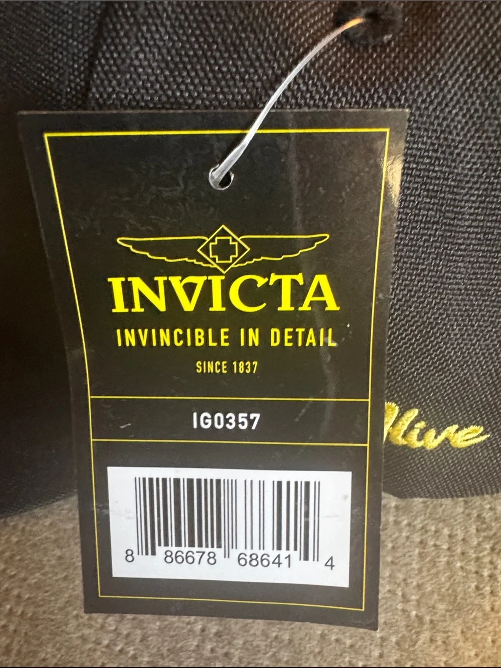 Invicta Racing Black and Yellow Duffel Tote includes Invicta hat!